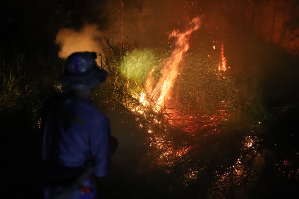 Saat Air Menjadi Tantangan, Petugas Berpacu Menjinakkan Api di Palembang