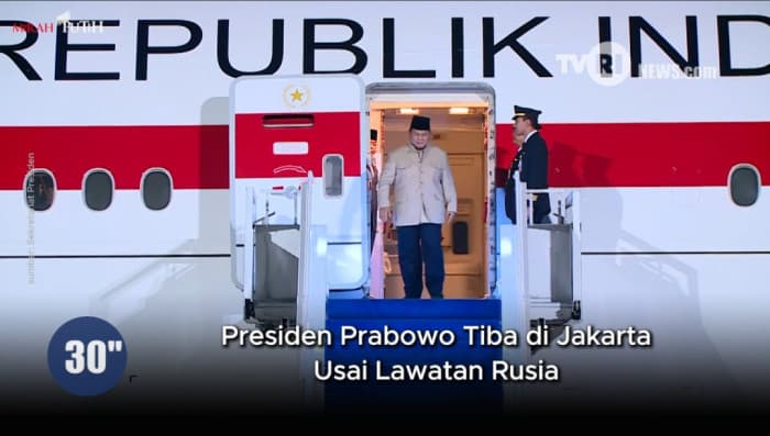 Presiden Prabowo Tiba di Jakarta Usai Kunjungan di Rusia